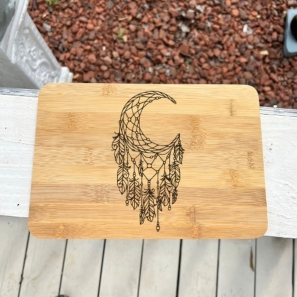 Moon Dreamcatcher Bamboo Cutting Board